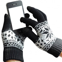 Черно-белые сенсорные перчатки