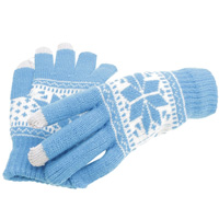 Бело-голубые сенсорные перчатки