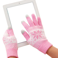 Розовые сенсорные перчатки