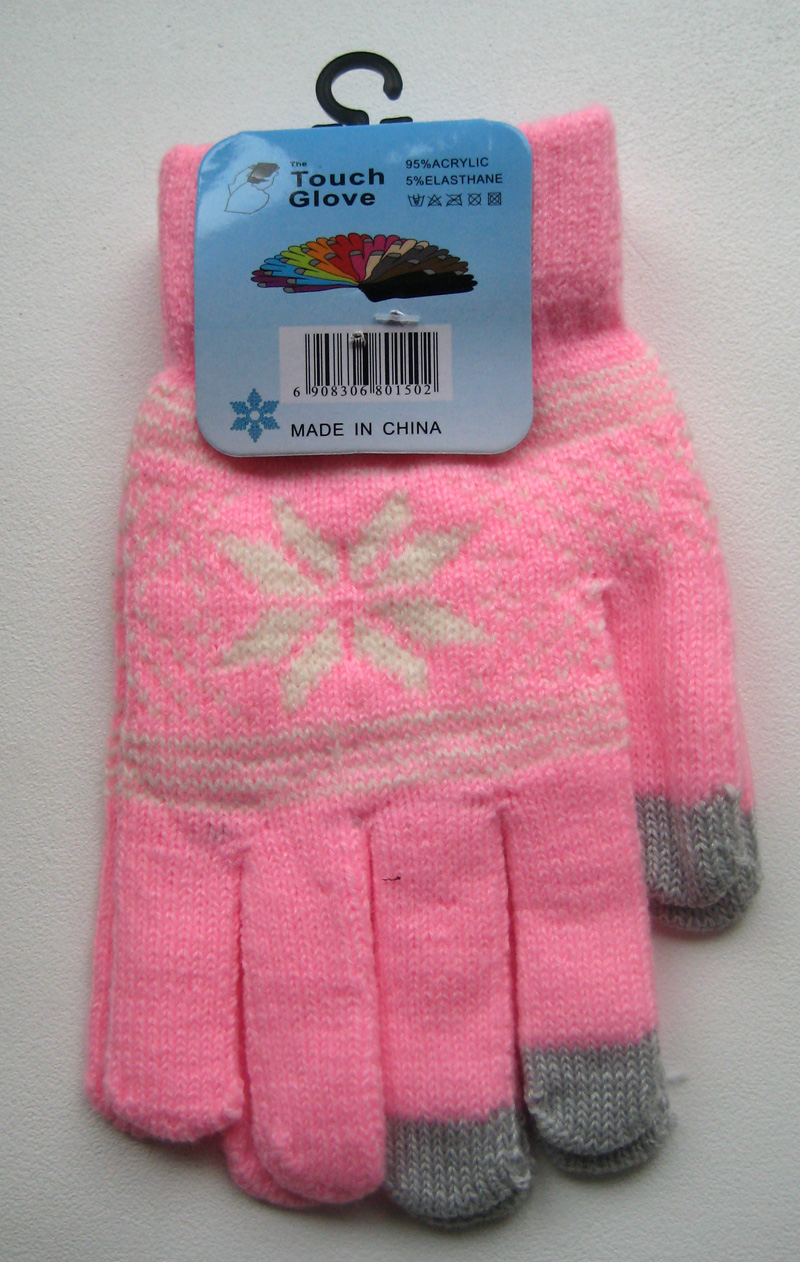 Фото: Розовые сенсорные перчатки Touch Glove